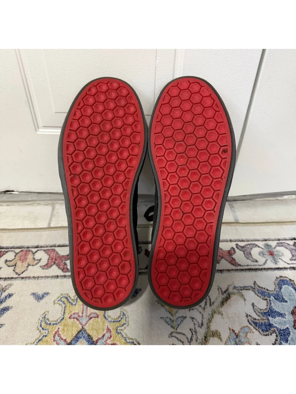 Adidas US 6 Black Skate Sneakers Red Sole White Trefoil Low Top Shoes